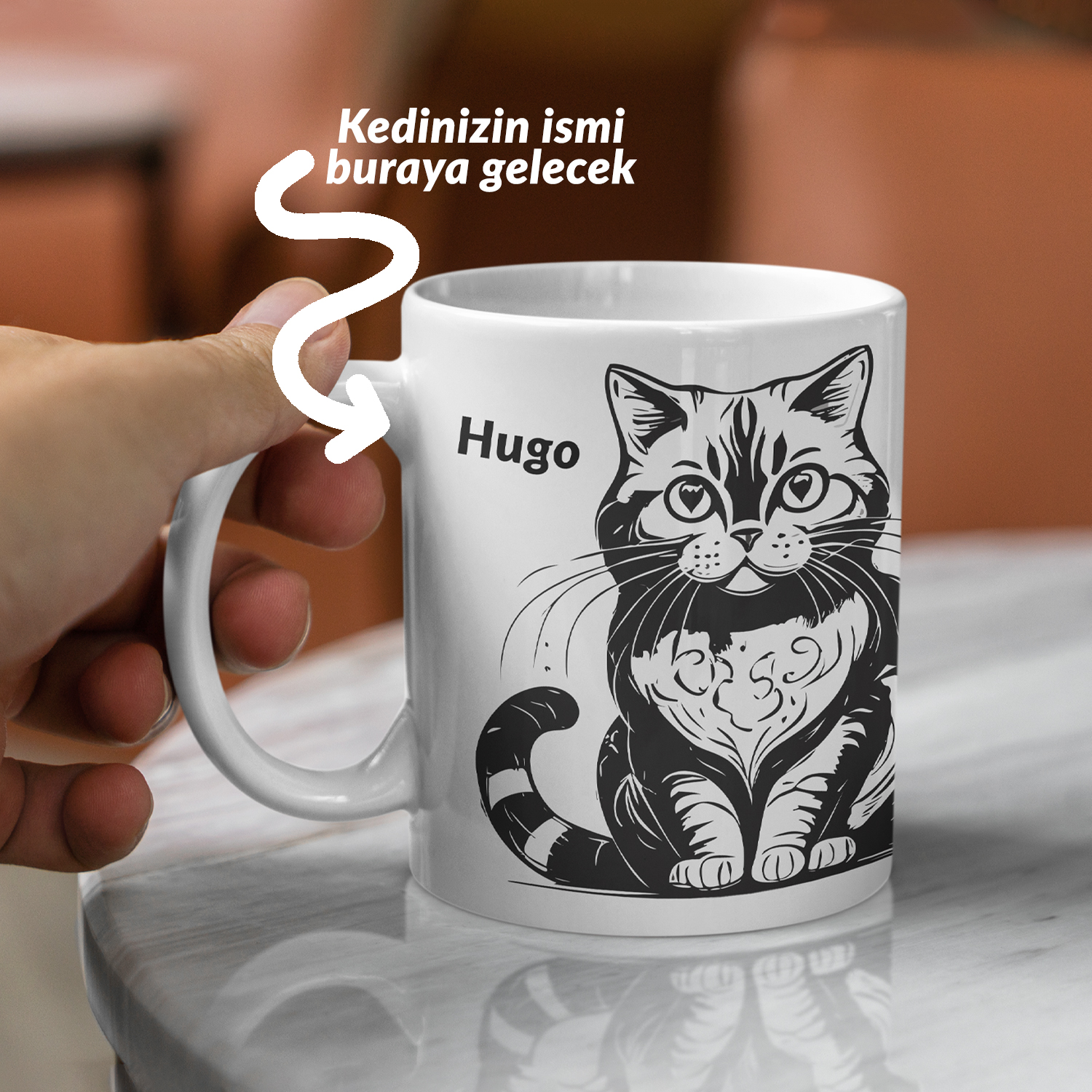 Kişiye Özel Kupa, Kedi Tasarımıyla