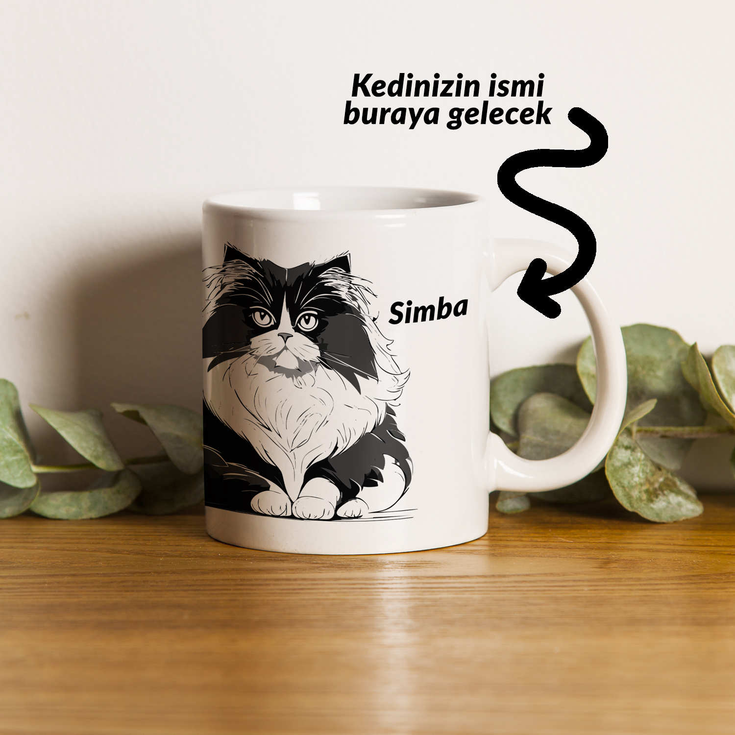 Sevgiliye Hediye Kedi Kupası